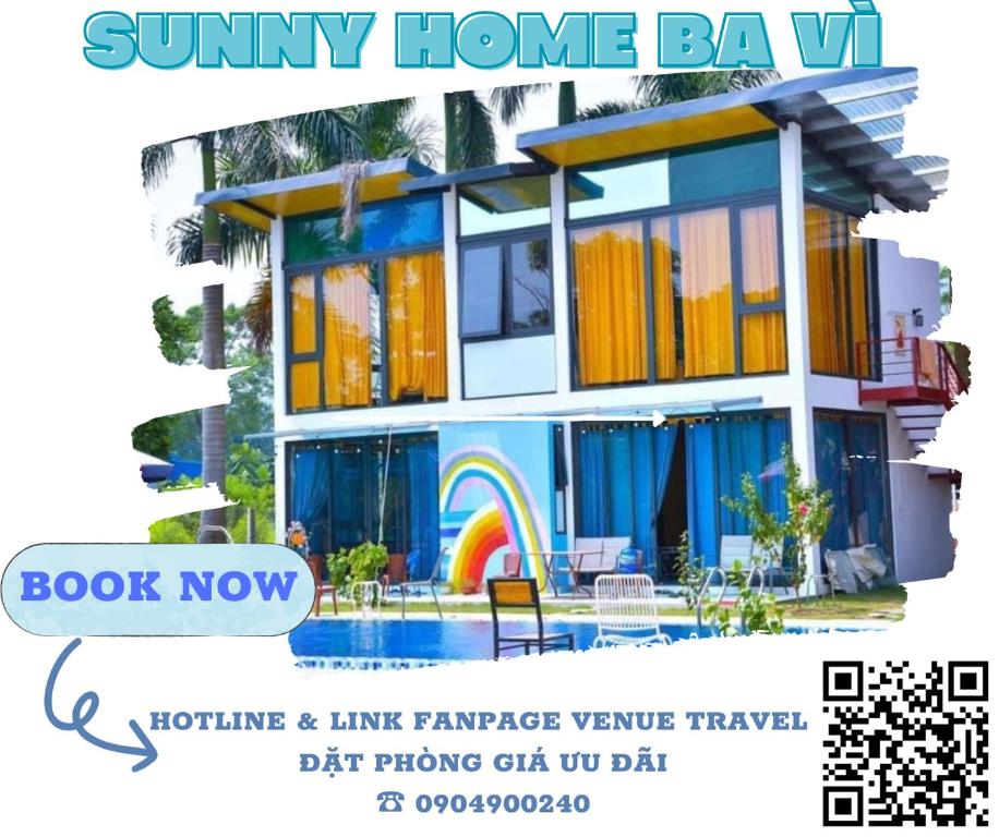 a poster of a house with a rainbow at Sunny Home Ba Vì - Venue Travel in Hanoi