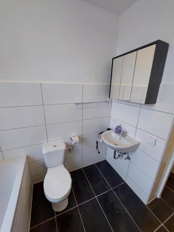 Koupelna v ubytování Apartments im Mardefeldpalais