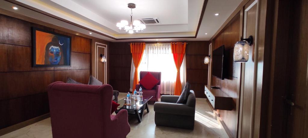 Istumisnurk majutusasutuses Hotel Ananda Pashupati