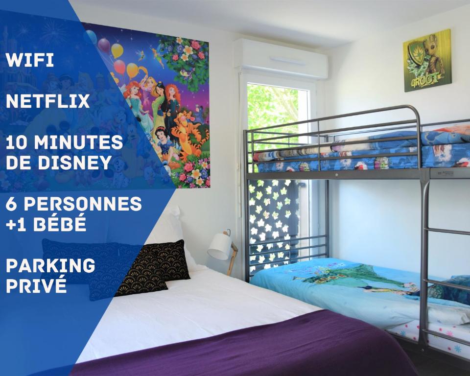 Bunk bed o mga bunk bed sa kuwarto sa Dream Appartement Paris
