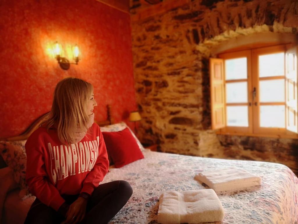 Postel nebo postele na pokoji v ubytování Hotel Rural LA CÁRCEL