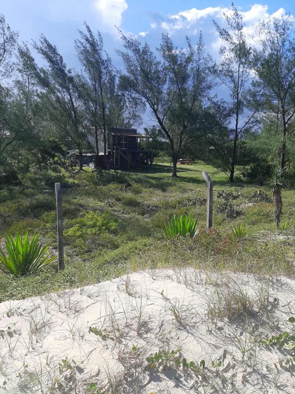 a view of a beach with trees and a house at Vista da Guarita in Torres