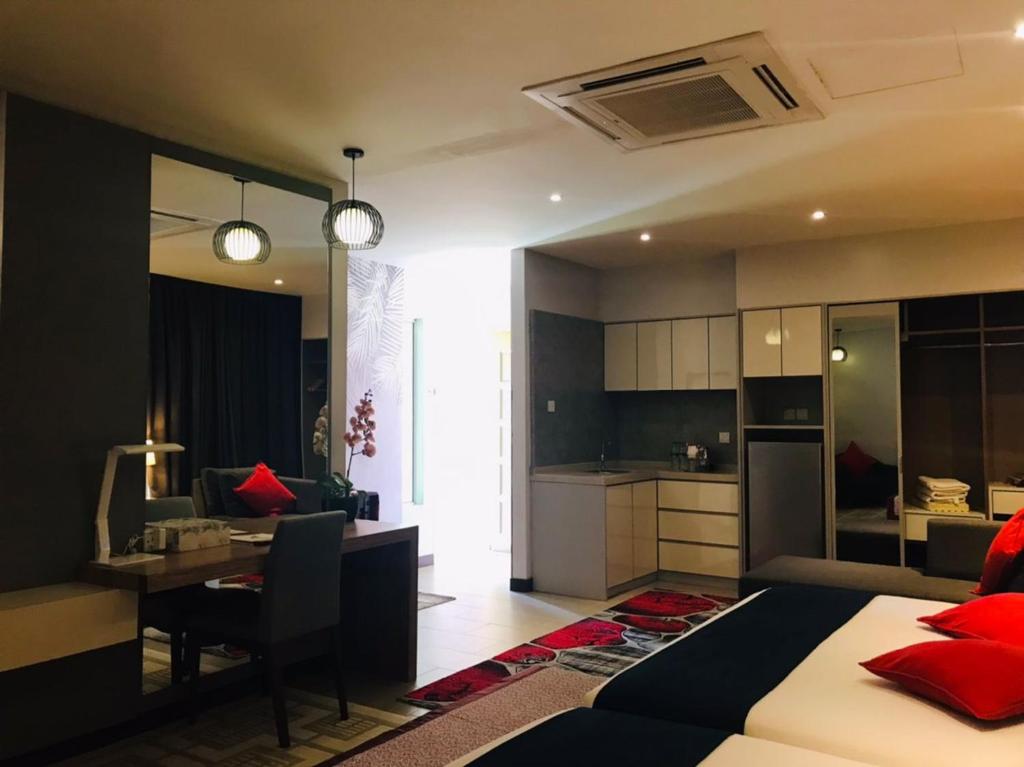 Kuchyň nebo kuchyňský kout v ubytování Villa Abadi Resort