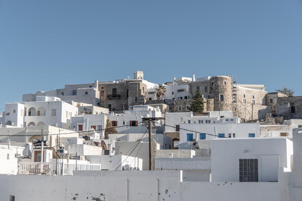 Výhľad na mesto Naxos Chora alebo výhľad na mesto priamo z dovolenkového domu