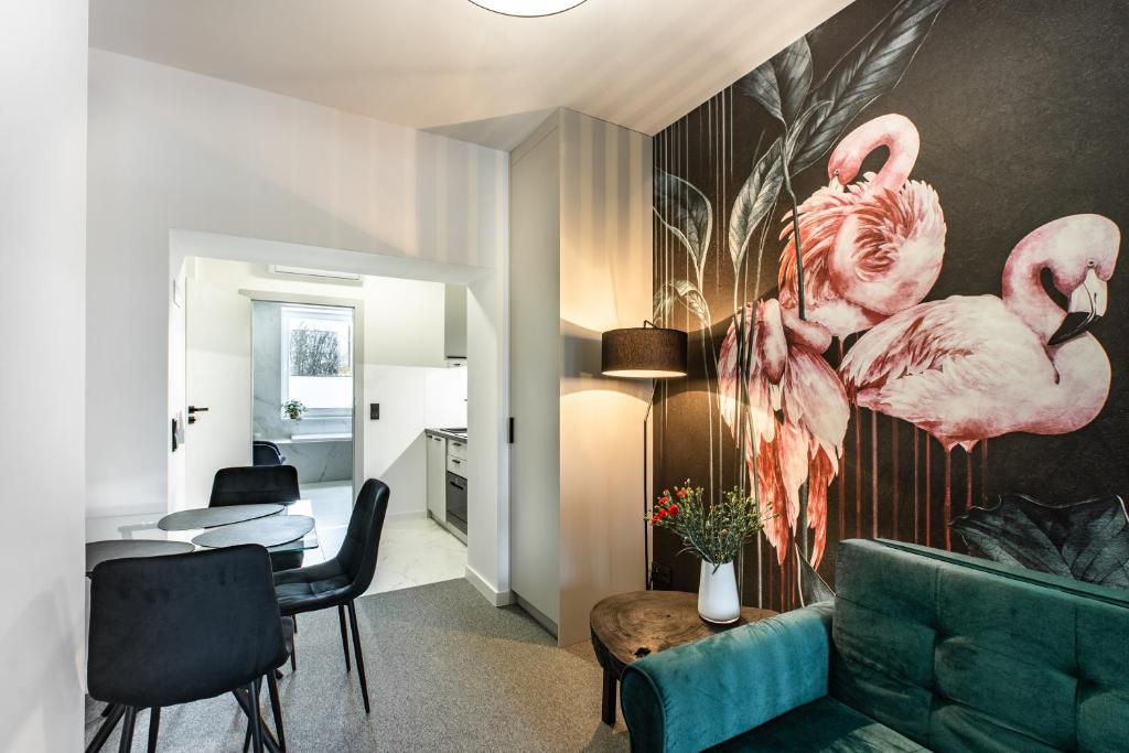 Posezení v ubytování K20 Apartamenty Łódź - Dostęp na Kod