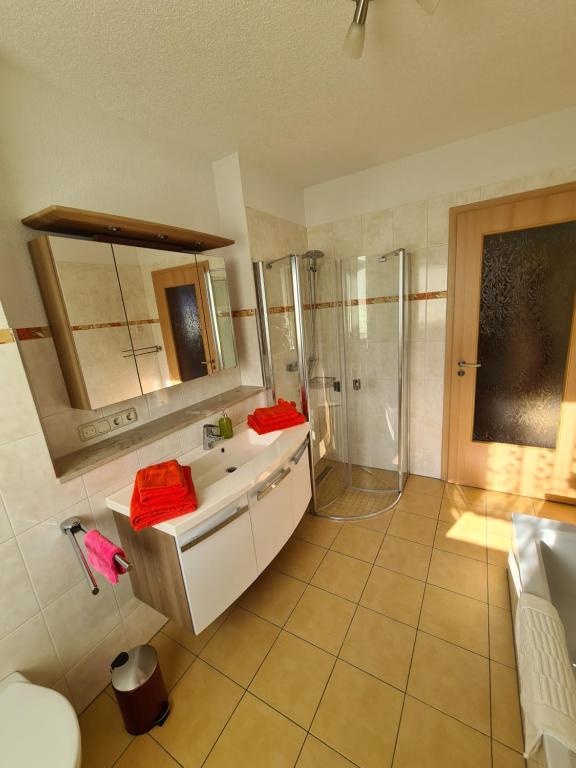 Koupelna v ubytování Ferienwohnung Weber