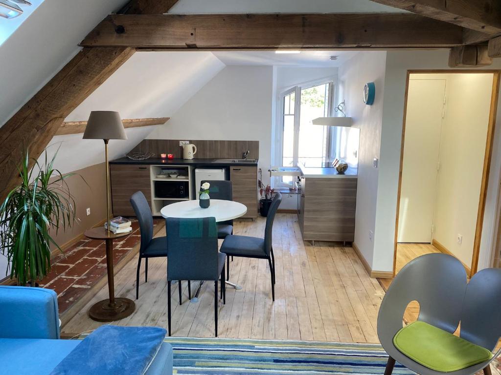 Kuchyň nebo kuchyňský kout v ubytování Appartements CDG JOIGNY