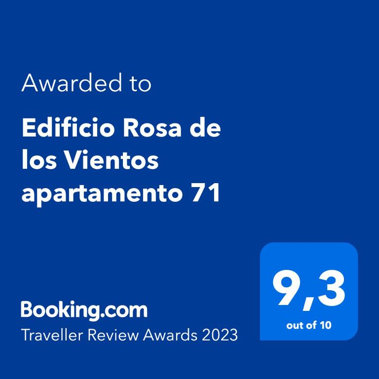 Certyfikat, podpis lub inny dokument wystawiony w obiekcie Edificio Rosa de los Vientos apartamento 71