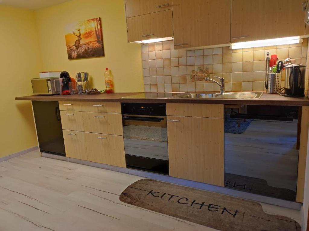 Kuchyň nebo kuchyňský kout v ubytování Studio mit traumhafter Aussicht