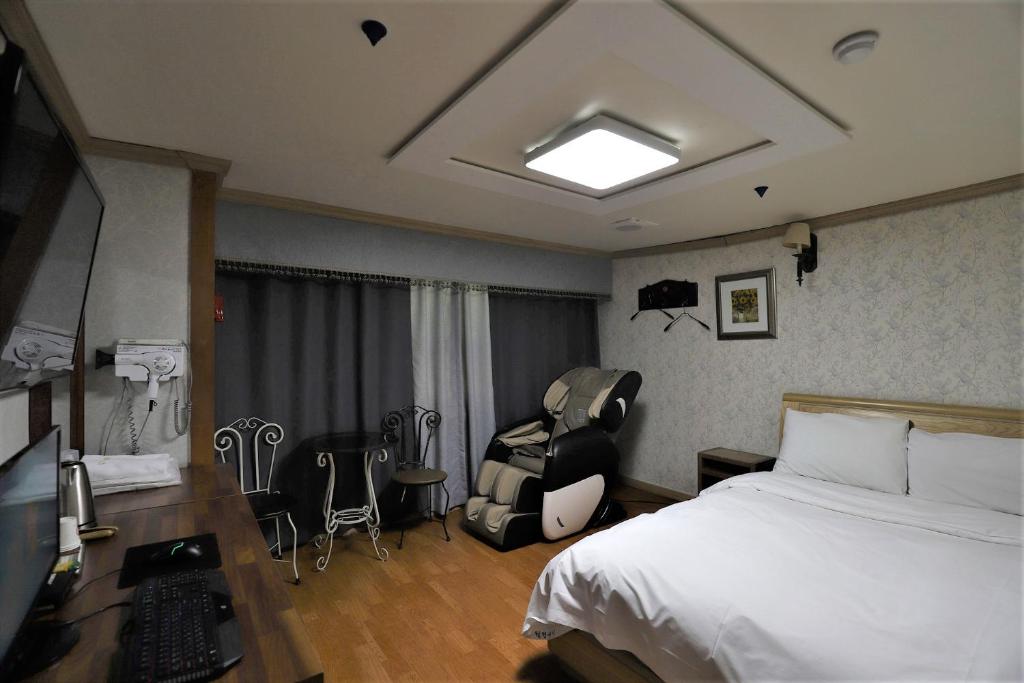 Postel nebo postele na pokoji v ubytování Hani Motel