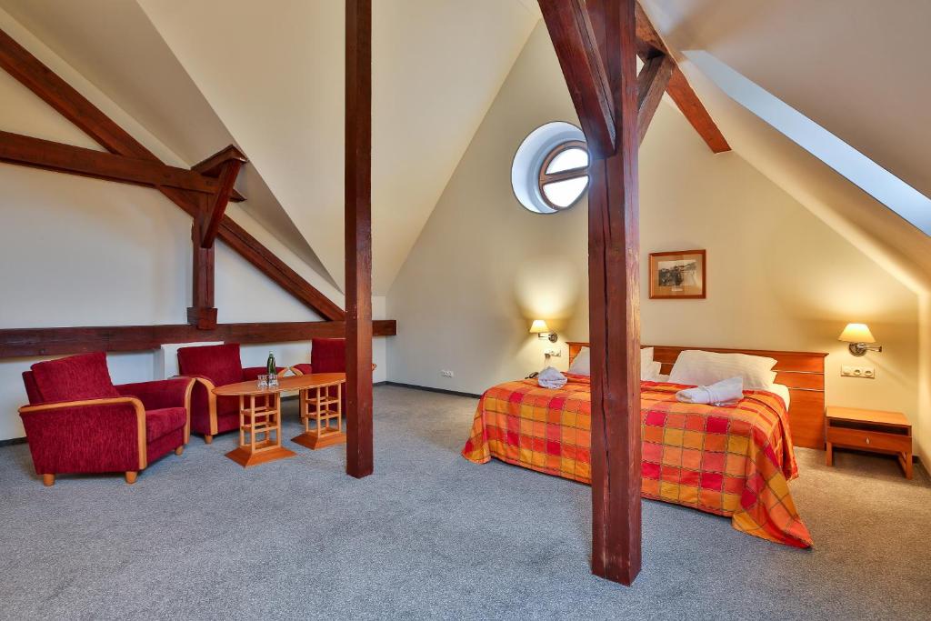 Krevet ili kreveti u jedinici u okviru objekta LH Hotel Dvořák Tábor Congress & Wellness