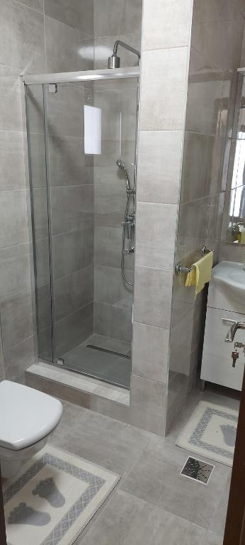Koupelna v ubytování Zander House