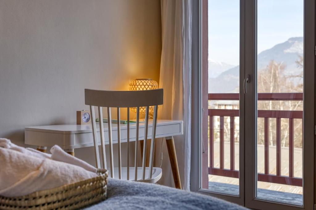 Postel nebo postele na pokoji v ubytování Chalet Hotel La Féline Blanche