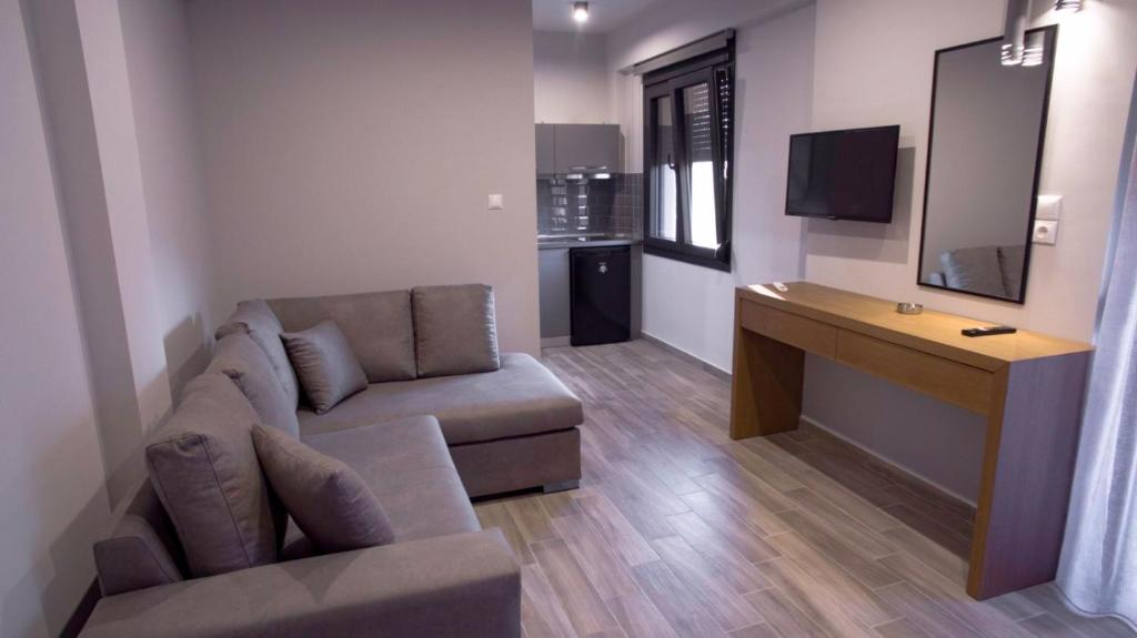 TV a/nebo společenská místnost v ubytování Perla Inn