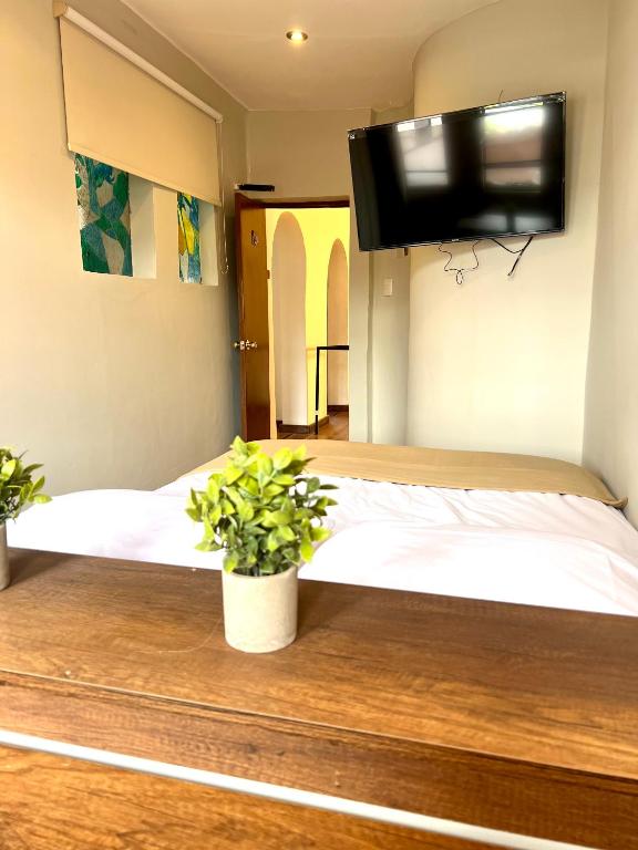TV a/nebo společenská místnost v ubytování Hostal María Angola
