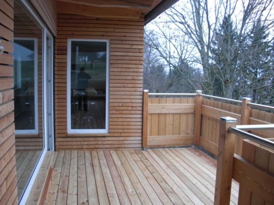 Balkón nebo terasa v ubytování Apartment im Salzburger Seenland