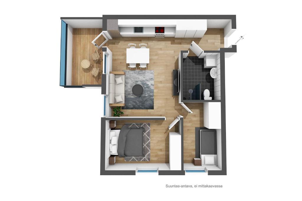 aometric view of a floor plan of a house at Huhta Sport in Jyväskylä