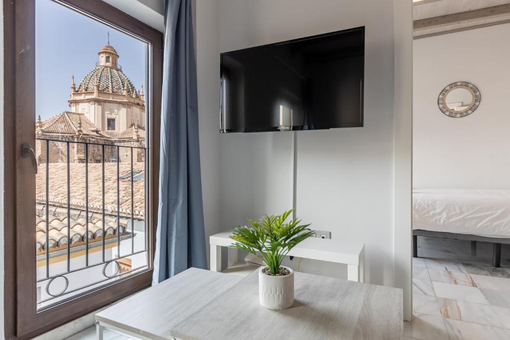 Posteľ alebo postele v izbe v ubytovaní Apartamentos Realejo Granada Centro 3000