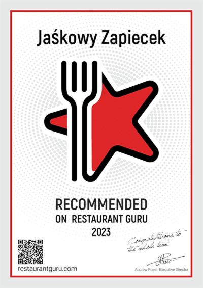 Certifikát, ocenenie alebo iný dokument vystavený v ubytovaní Rezydencja Biały Jar