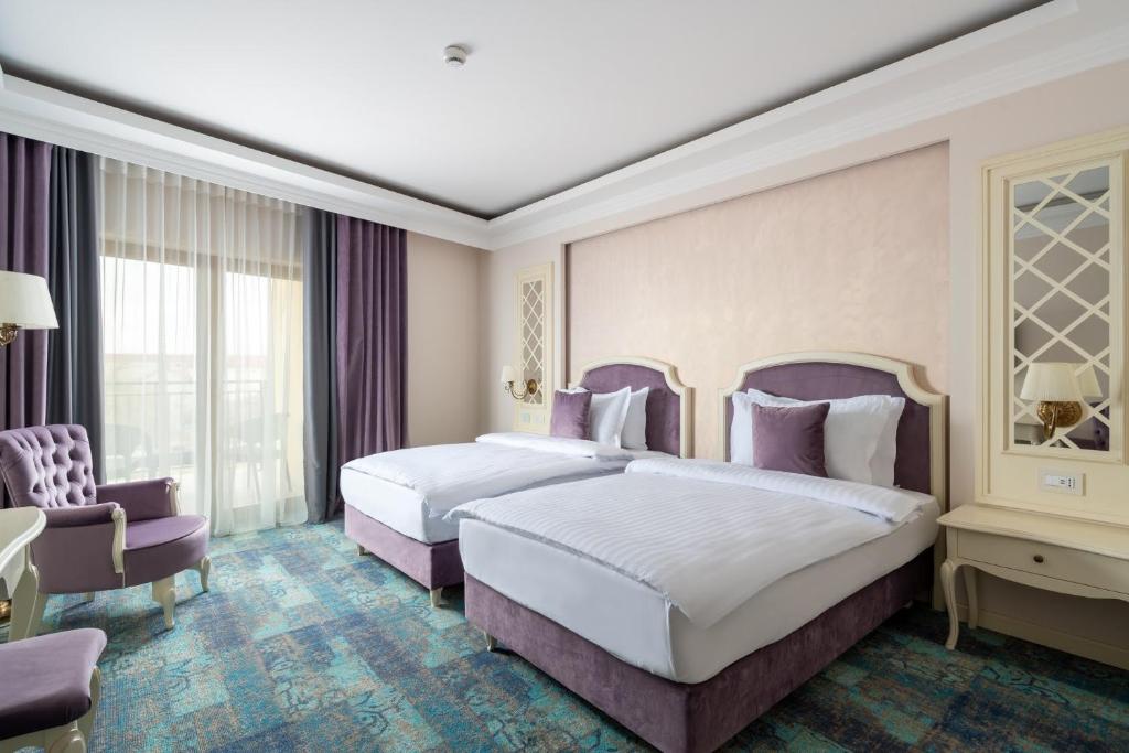 Postel nebo postele na pokoji v ubytování Hotel Leul de Aur