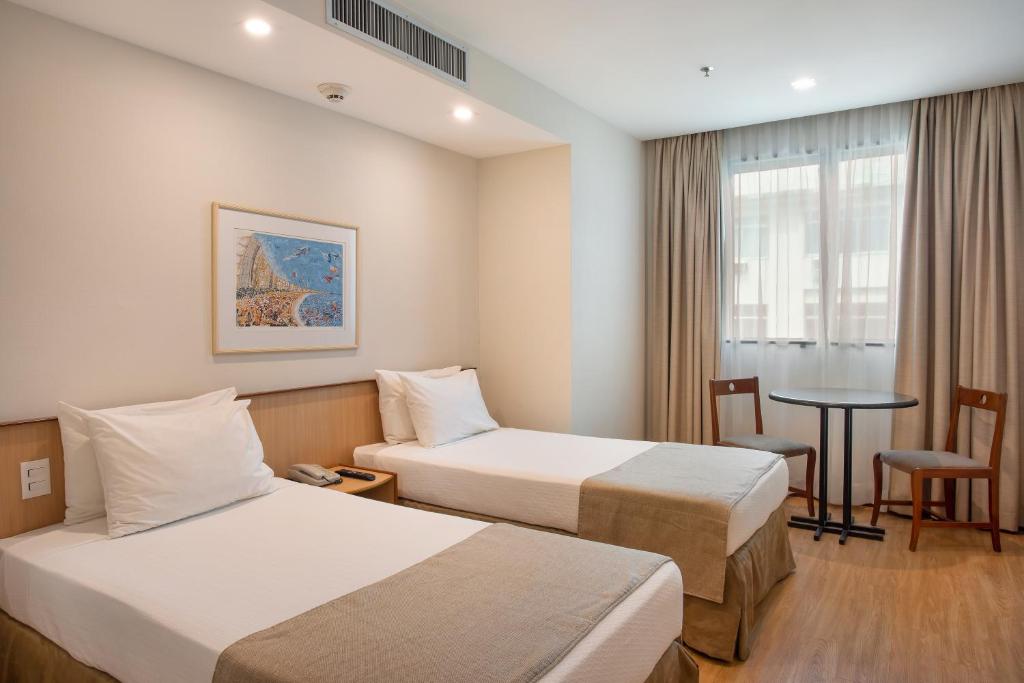 Кровать или кровати в номере Windsor Plaza Copacabana