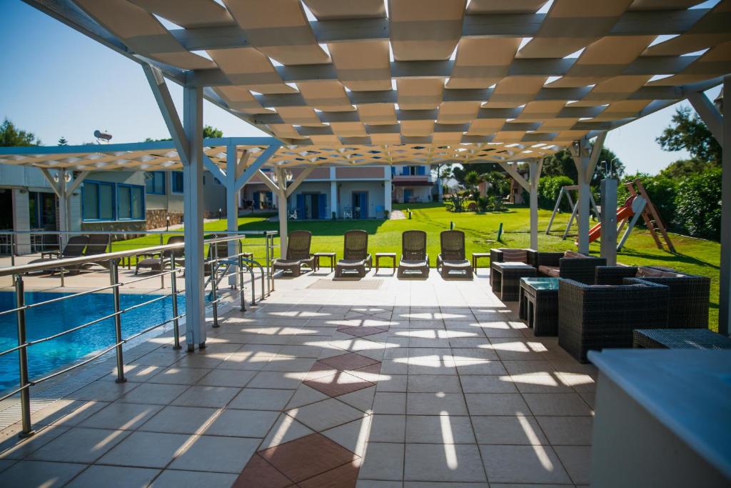 Bazén v ubytování Mesogeios Hotel nebo v jeho okolí