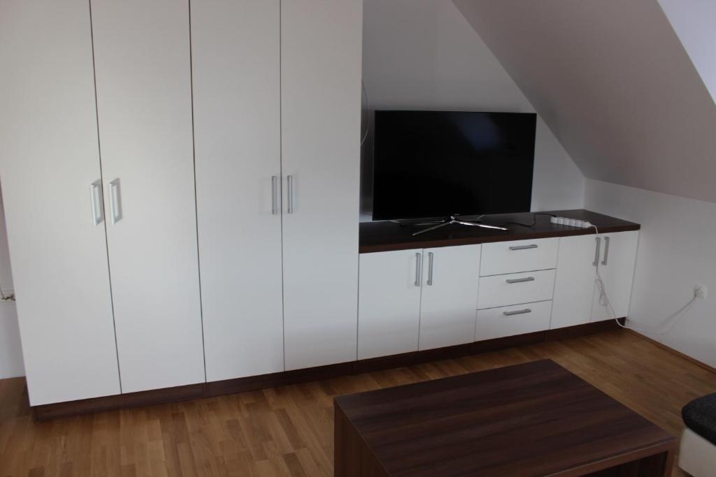 TV a/nebo společenská místnost v ubytování Hiša nasprot Sonca