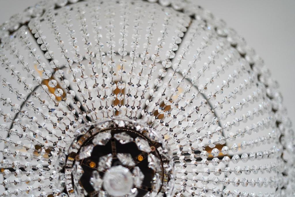 a close up of a silver ceiling with diamonds at 40 Winks Hospitality in Durham