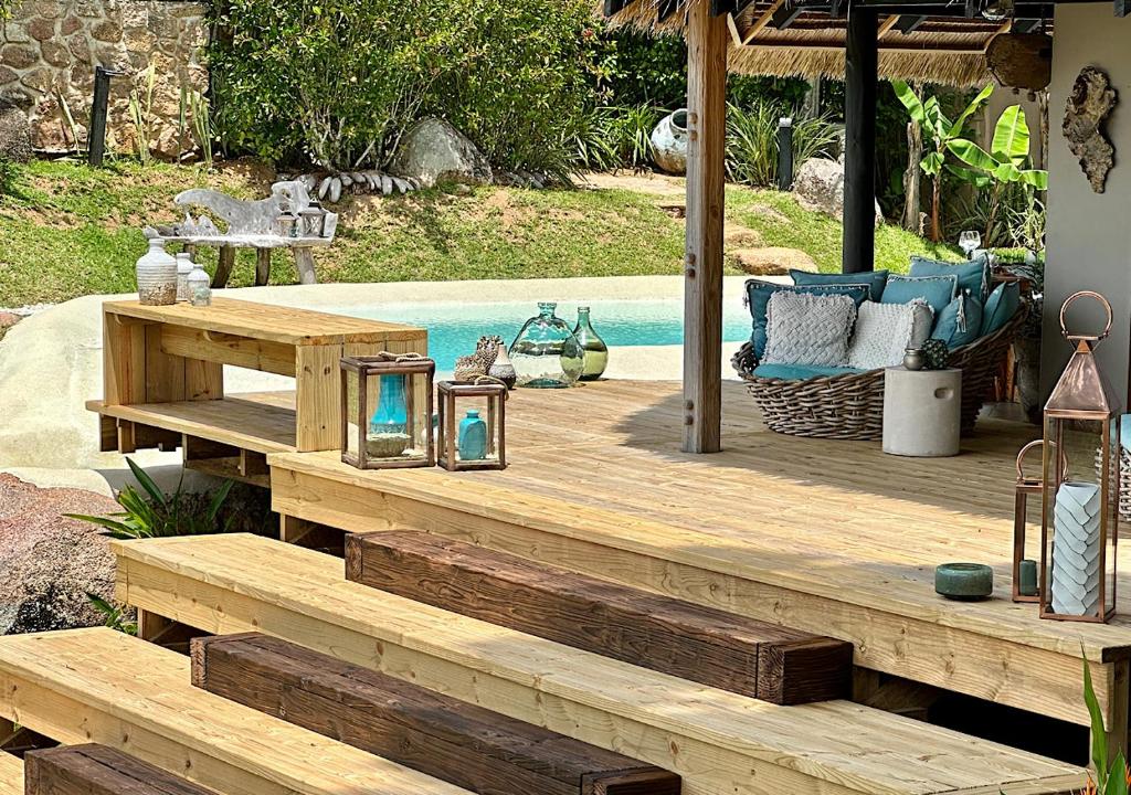 Zahrada ubytování Château de feuilles & SPA - Praslin island