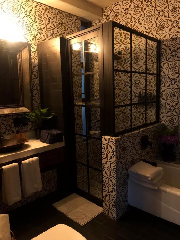 Koupelna v ubytování Hotel Casamada