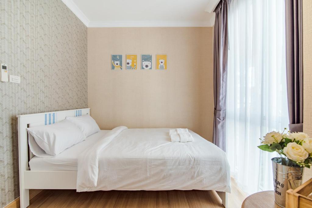 Postel nebo postele na pokoji v ubytování Hua Hin My Resort 3BR Family Condo Free Water Park Walk to Beach & Cicada Night Market หัวหิน ห้องแฟมมิลี่ 3 ห้องนอน ฟรีสวนน้ำ ใกล้ทะเลและตลาดซิเคด้า