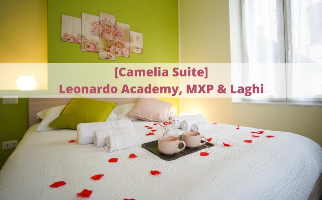 Postel nebo postele na pokoji v ubytování [Camelia Suite] Leonardo Academy, MXP & Lakes
