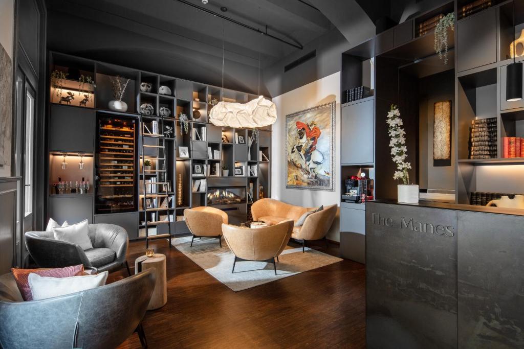 Posezení v ubytování THE MANES Boutique Hotel Prague