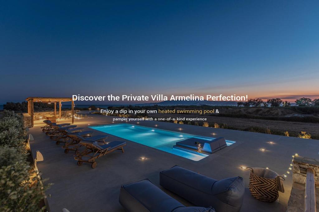 布拉卡的住宿－Villa Armelina，游泳池的夜间图片