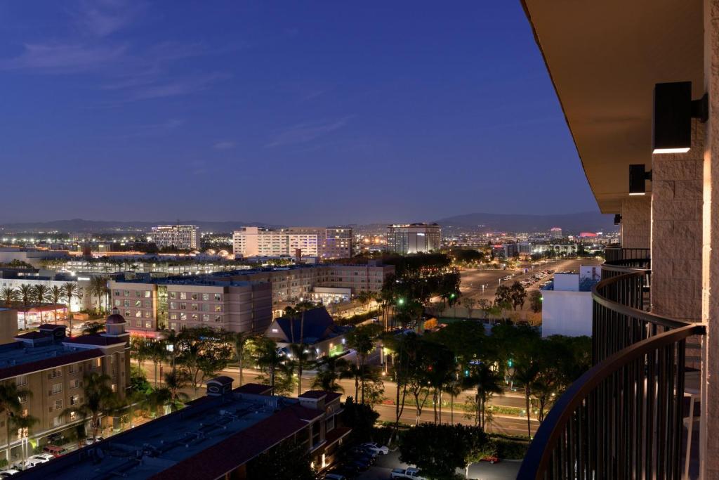 a view of a city at night at Sheraton Park Hotel at the Anaheim Resort in Anaheim