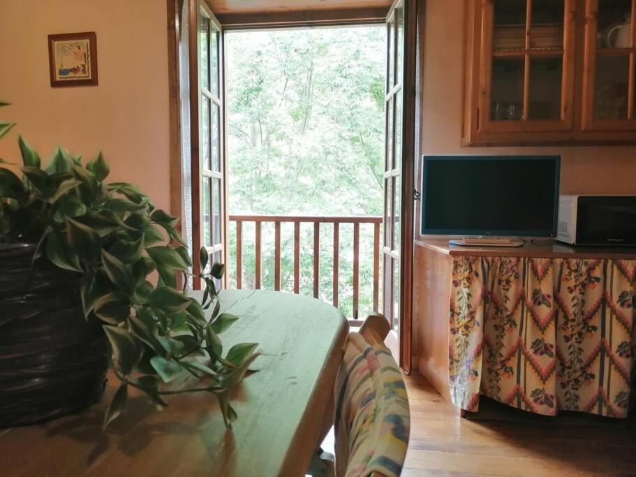 Televízia a/alebo spoločenská miestnosť v ubytovaní Estudio con chimenea Cosmos 3