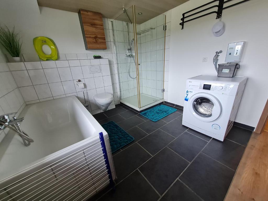 Koupelna v ubytování Ferienwohnung Waldfrieden