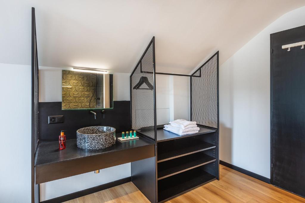 Kuchyň nebo kuchyňský kout v ubytování Hotel Rheingerbe