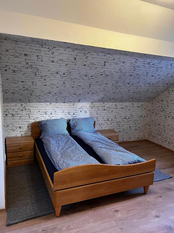 Postel nebo postele na pokoji v ubytování FeWo Teusch Top 6