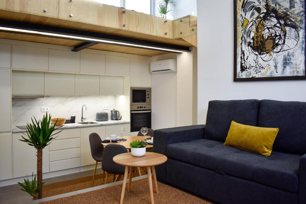 Kuchyň nebo kuchyňský kout v ubytování Apostolos Loft