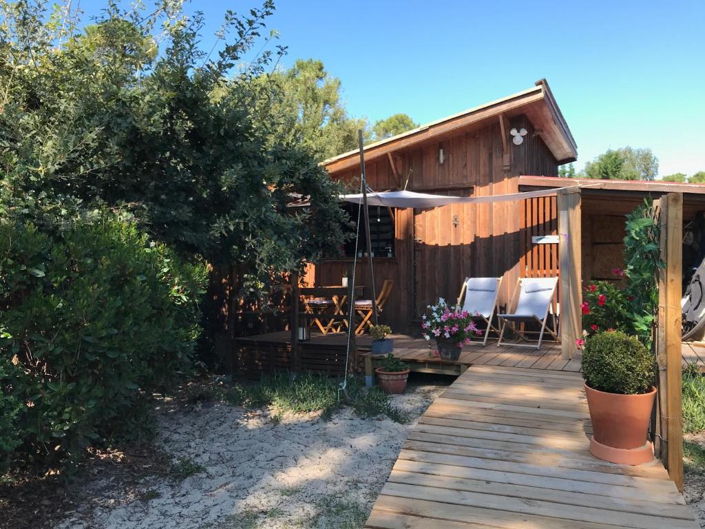 Zahrada ubytování Cabane ZEN OCEAN, les cabanes océanes Montalivet