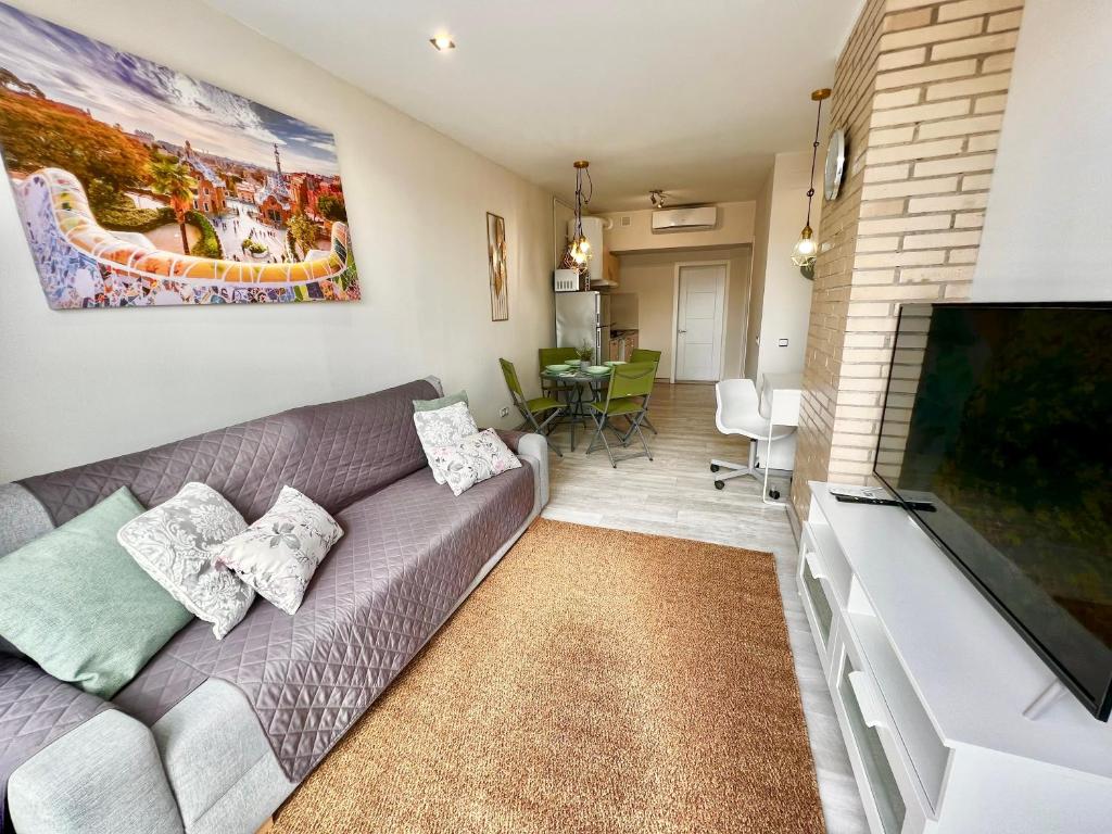 A seating area at Amazing Badalona Apartment With Terrace