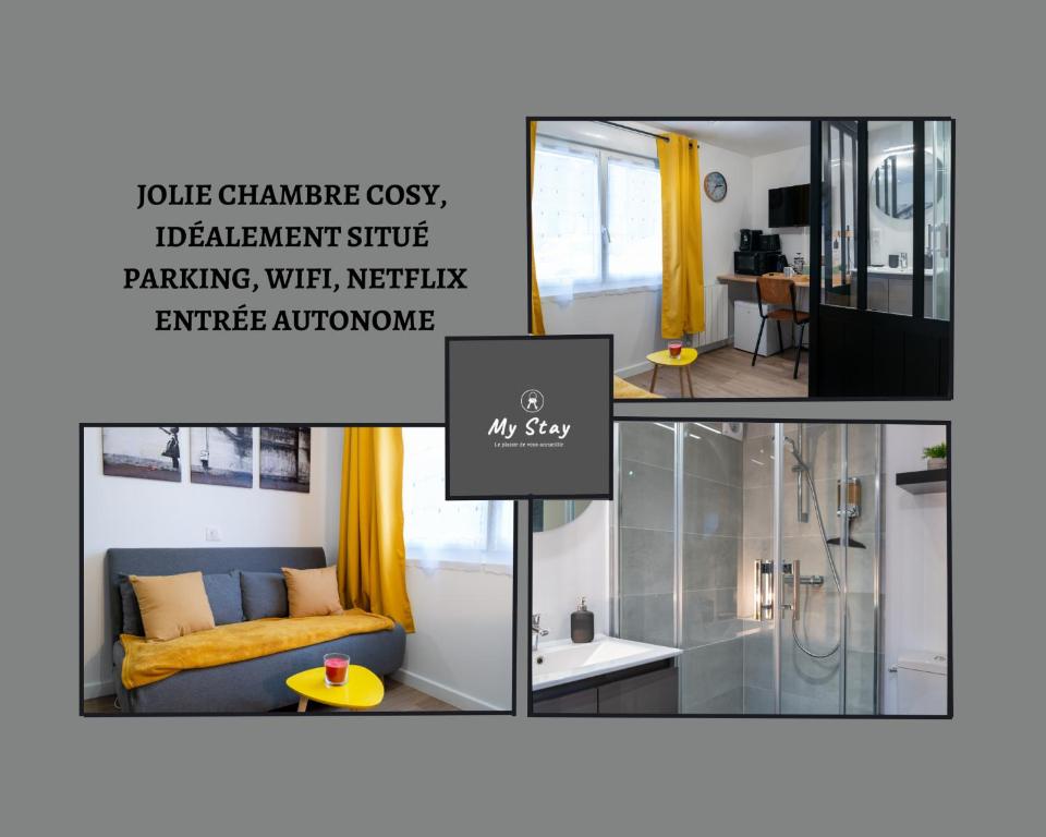 The floor plan of Belle petite chambre privée de 9m2, avec SDC et WC, Wifi et Netflix