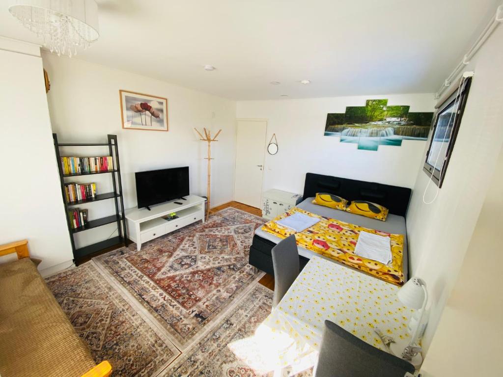 TV a/nebo společenská místnost v ubytování two bedrooms,dining area and bathroom with private entrance
