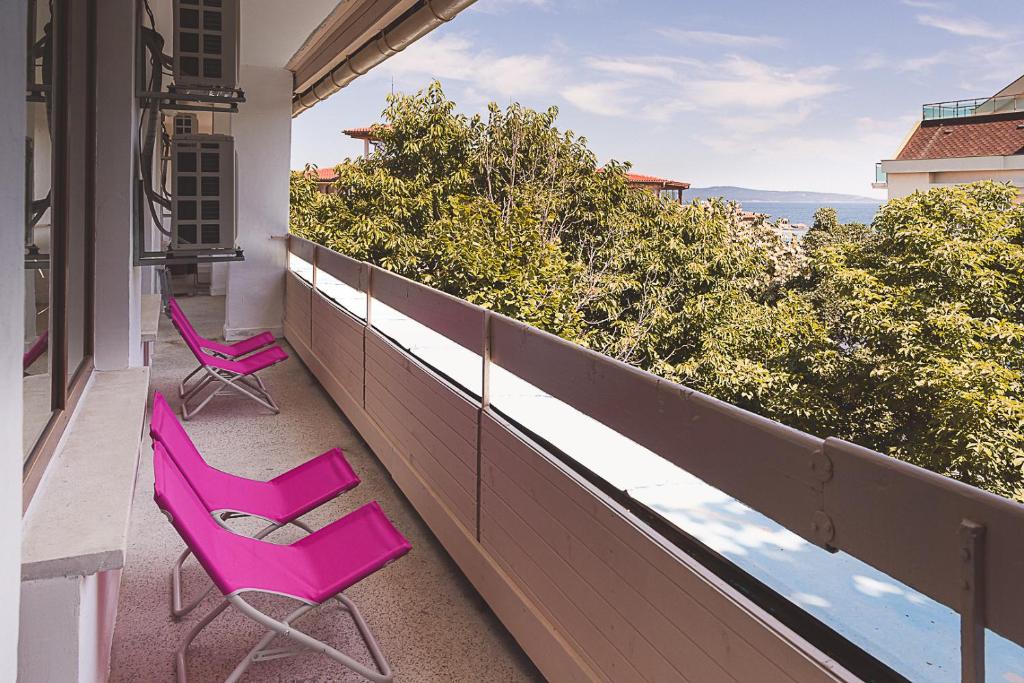 Balkón nebo terasa v ubytování AMADINA Garden