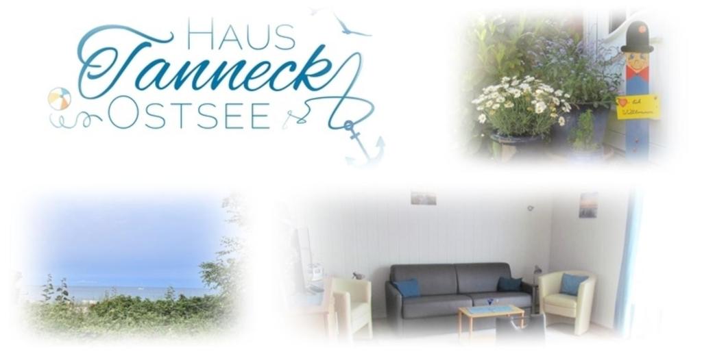 a collage of photos of a living room with the words hasamaama at Haus Tanneck, Nr 5 in Kellenhusen