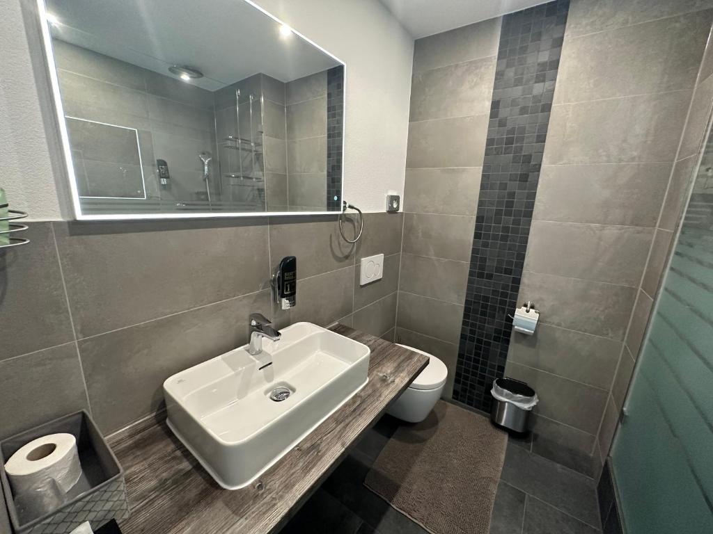 Koupelna v ubytování Hotel Il David