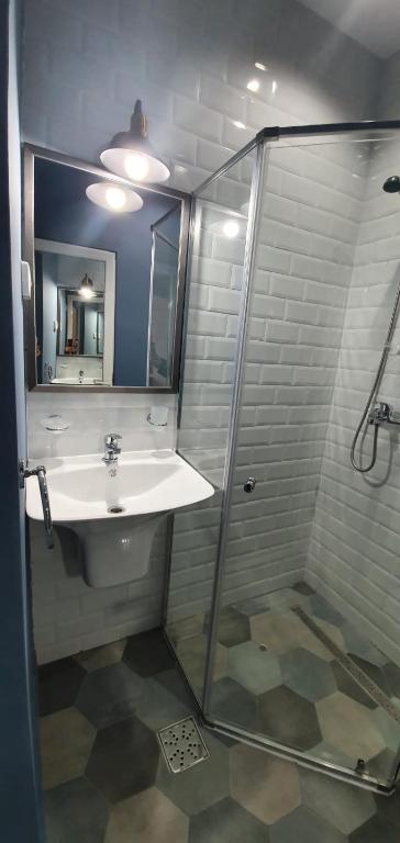 Koupelna v ubytování Hotel Central