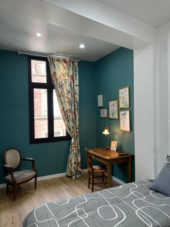 Posteľ alebo postele v izbe v ubytovaní Magnifique Appartement l'Aigrette