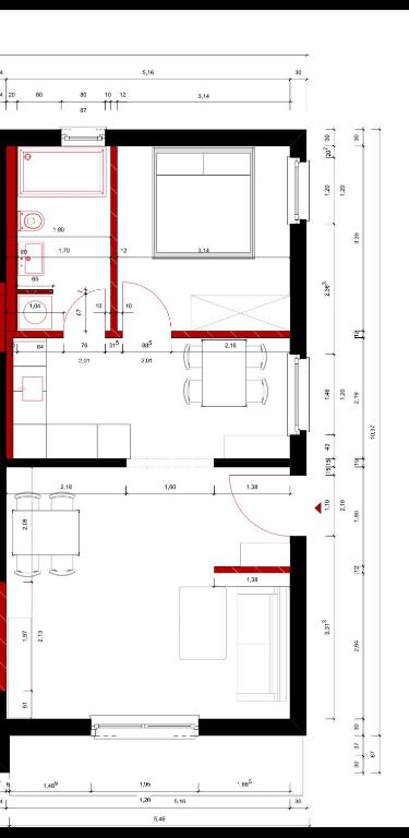 Půdorys ubytování Ferienwohnung "Apartment Paul" Eppelborn - Stilvolles Apartment mit Terrasse, Parkplatz & zentrale Lage